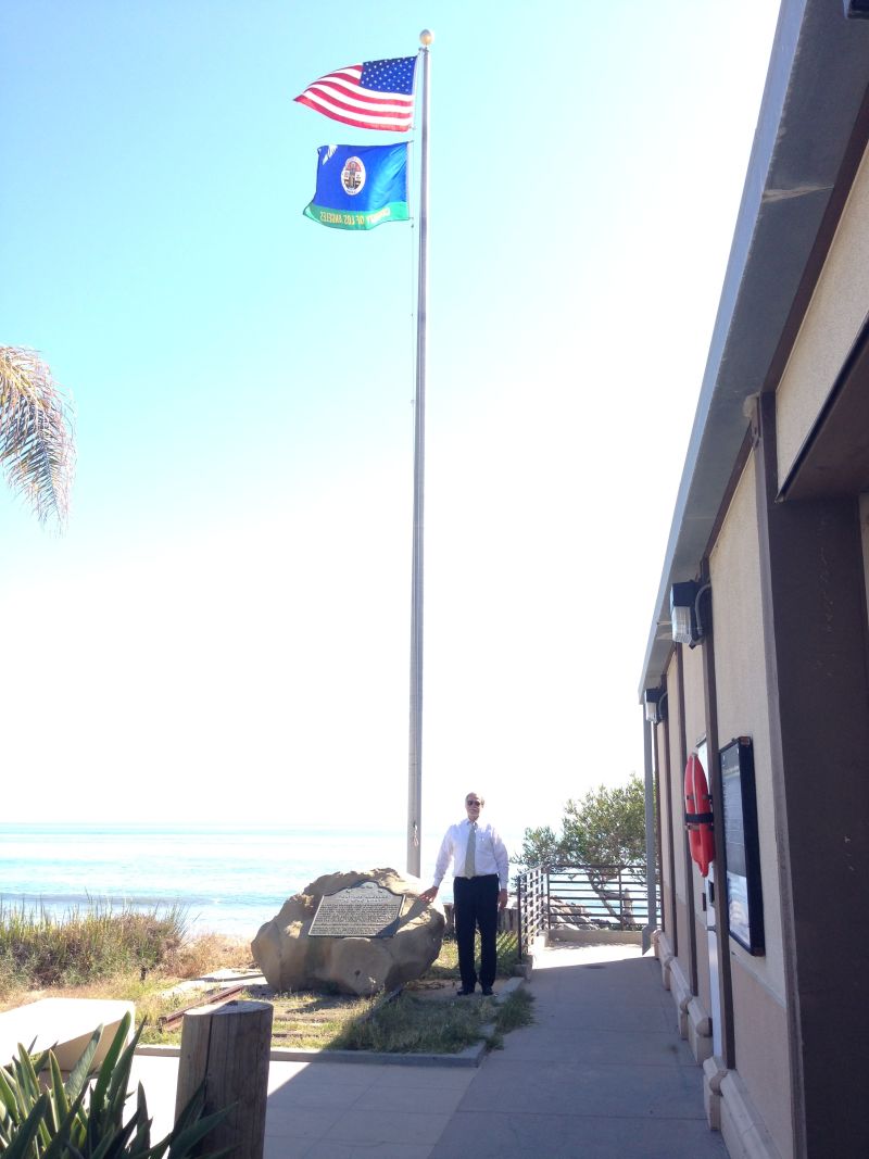 CHL No. 881 Port of Los Angeles Long Wharf - Flagpole