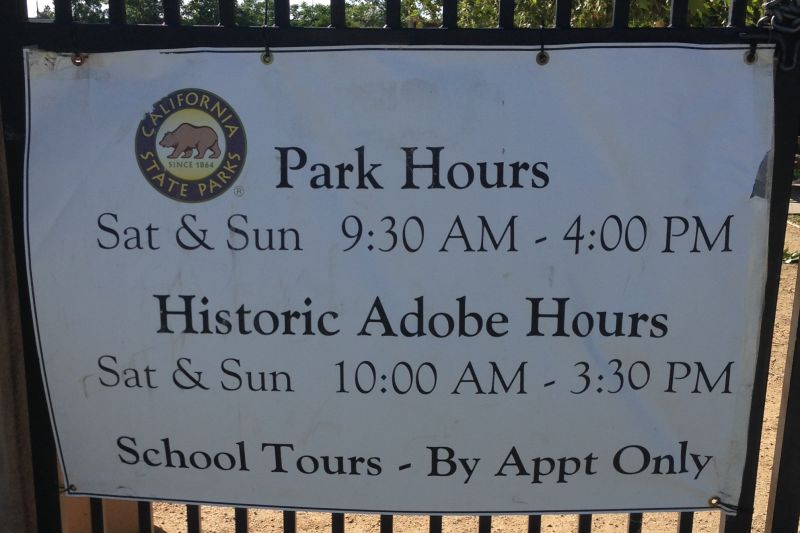 NO. 127 CASA DE GOVERNOR PÍO PICO - Park and Casa Hours