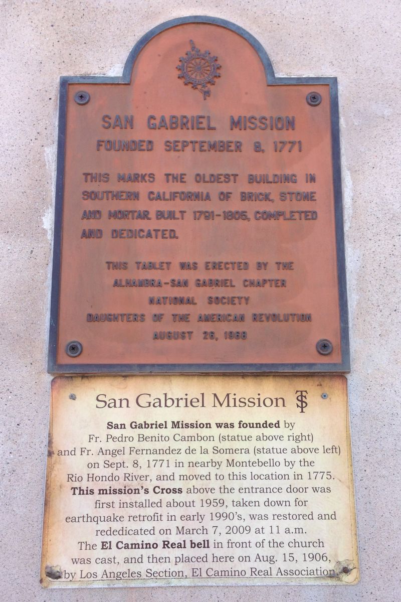 CHL #158 Mission San Gabriel Arcángel - Private Plaque