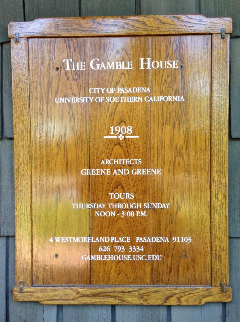NO. 871 THE GAMBLE HOUSE - Hours