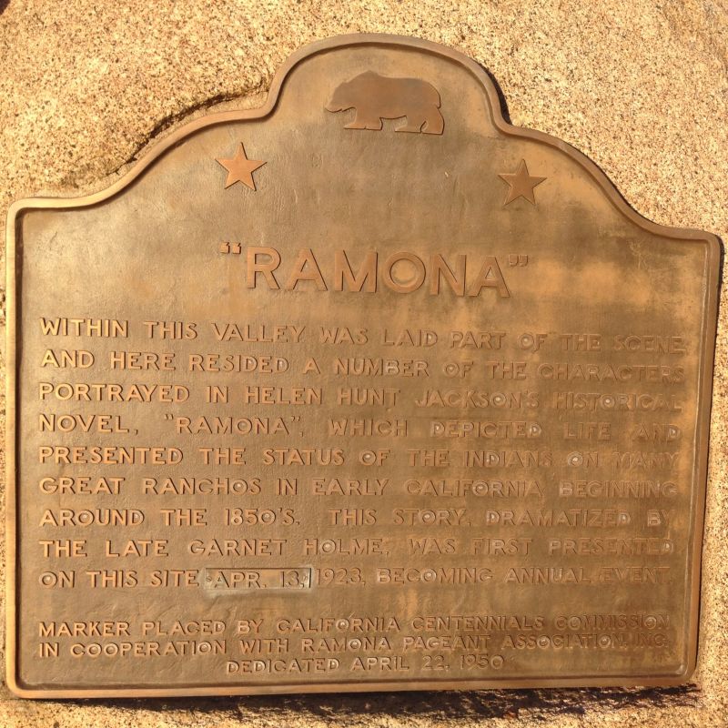 NO. 1009 RAMONA BOWL - State Plaque