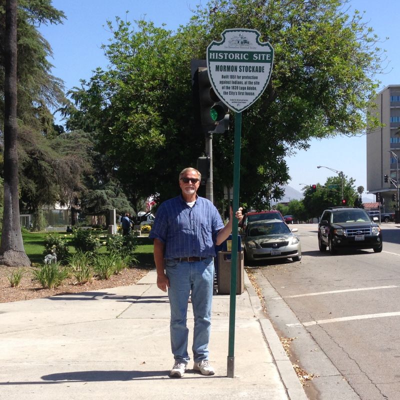 NO. 44 SITE OF MORMON STOCKADE - Street Sign