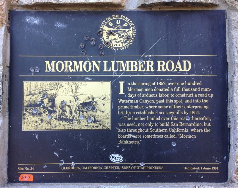 NO. 96 MORMON ROAD - Private Plaque