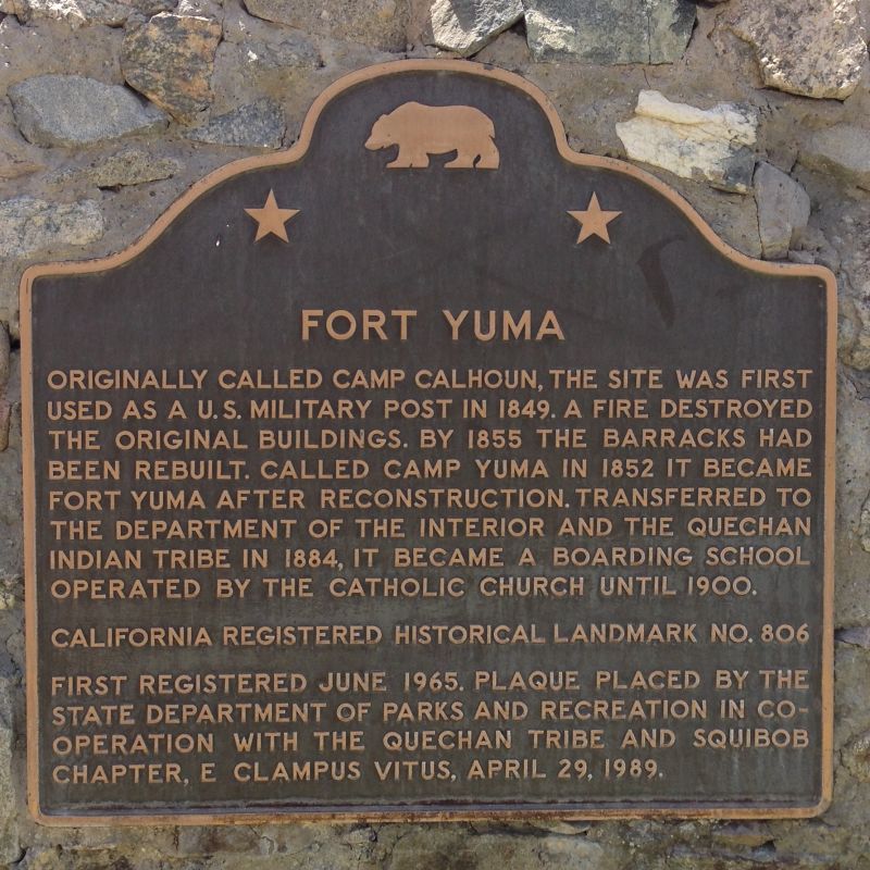 NO. 806 FORT YUMA - Private Plaque