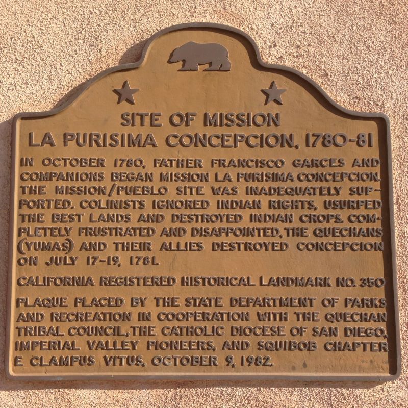 NO. 350 MISSION LA PURÍSIMA CONCEPCIÓN - State Plaque