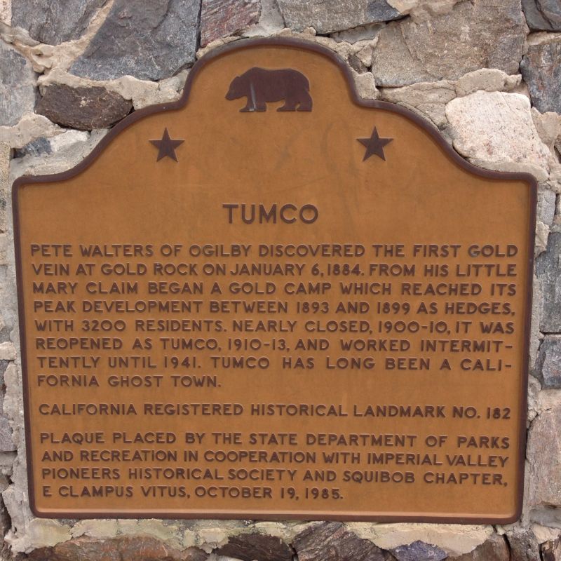 NO. 182 TUMCO MINES - State Park