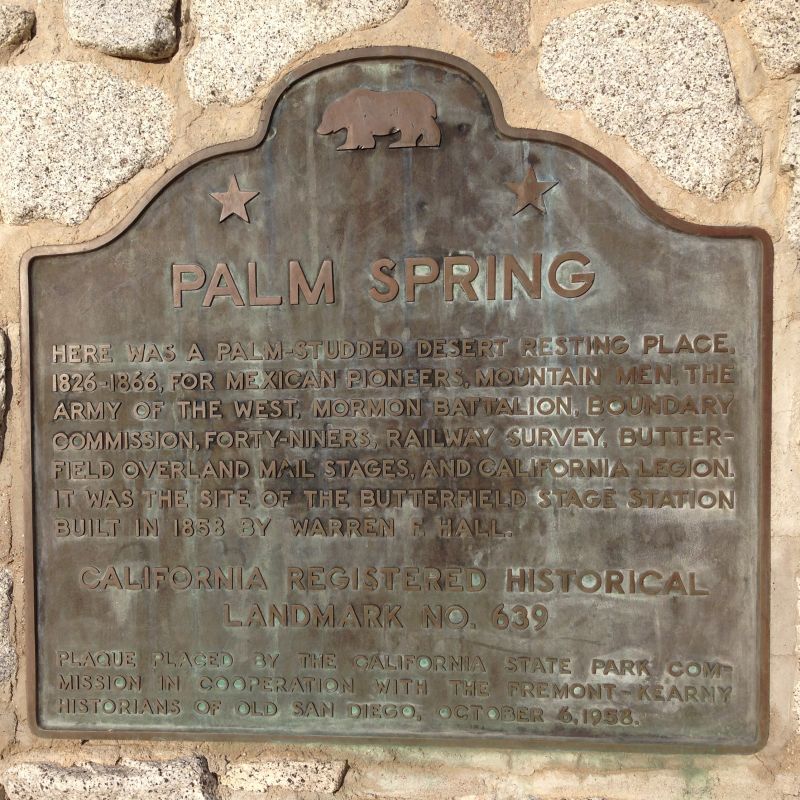 NO. 639 PALM SPRINGS - State Plaque