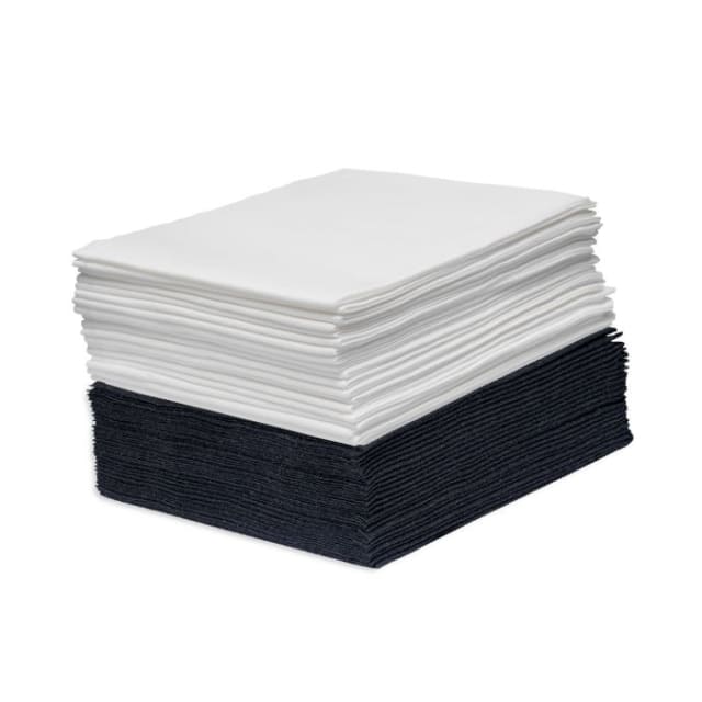 Image of both black and white folded towels