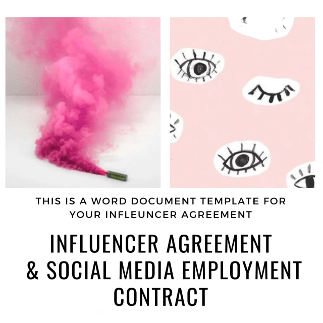 Influencer Agreement & Social Media Employment Templates bundle