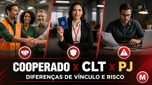 Cooperado x CLT x PJ: diferenças de vínculo e risco | MARRA CLT
