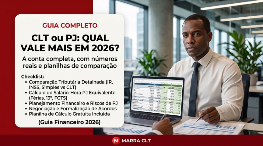 CLT ou PJ: qual vale mais em 2026 — equivalência salarial e matriz de decisão de carreira | MARRA CLT