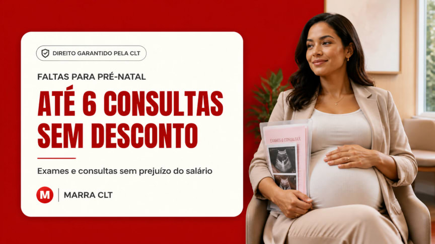 Faltas para pré-natal na CLT — até 6 consultas sem desconto no salário (MARRA CLT)