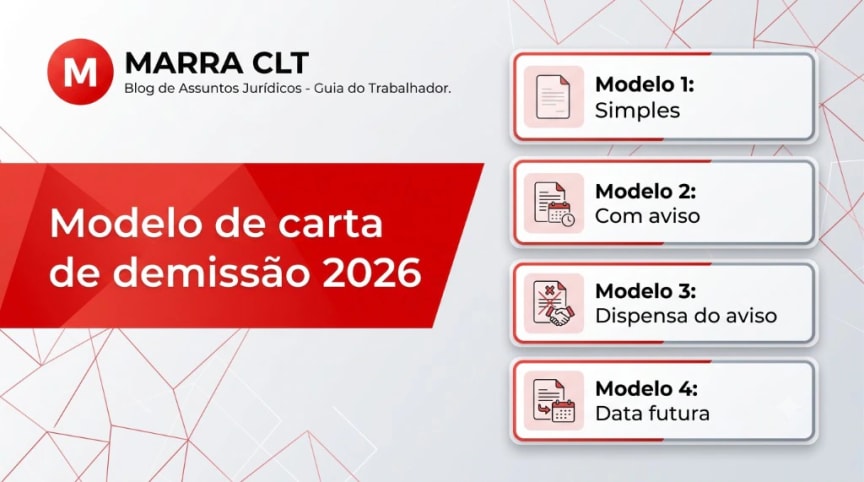Modelo de carta de demissão 2026: 4 modelos prontos para copiar — simples, com aviso, com dispensa e com data futura | MARRA CLT