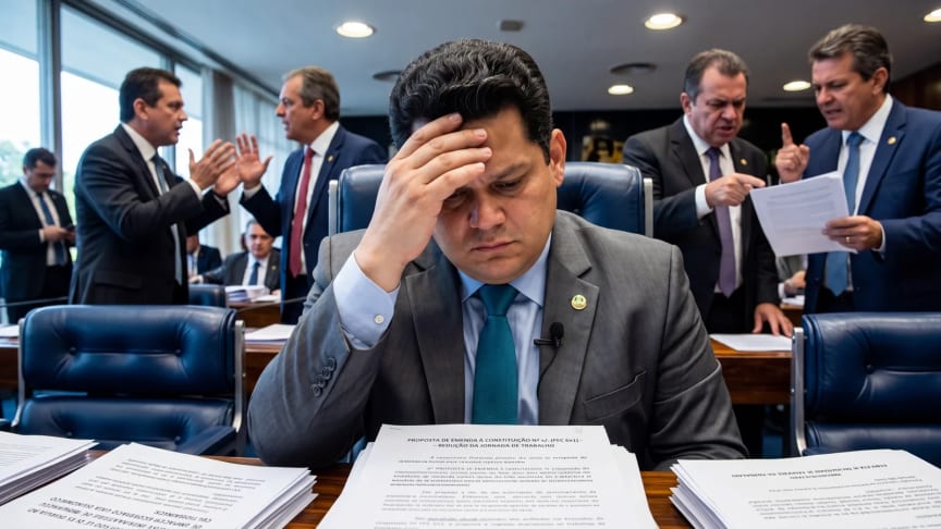 Senador no plenário do Senado Federal — PEC da escala 6x1 trava na CCJ antes do Plenário (MARRA CLT)
