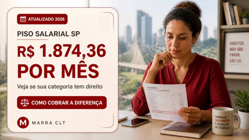 Piso salarial estadual SP 2026: R$ 1.874,36 por mês — atualizado conforme Lei 18.471/2026 e como cobrar a diferença | MARRA CLT