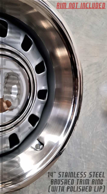 14" STAINLESS STEEL BRUSHED WITH POLISHED LIP TRIM RING