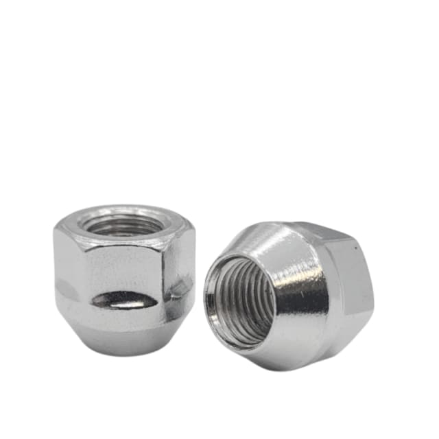 14X1.5 CHROME 20MM LONG OPEN END WHEEL NUT 21MM HEX (60 DEGREE TAPER)