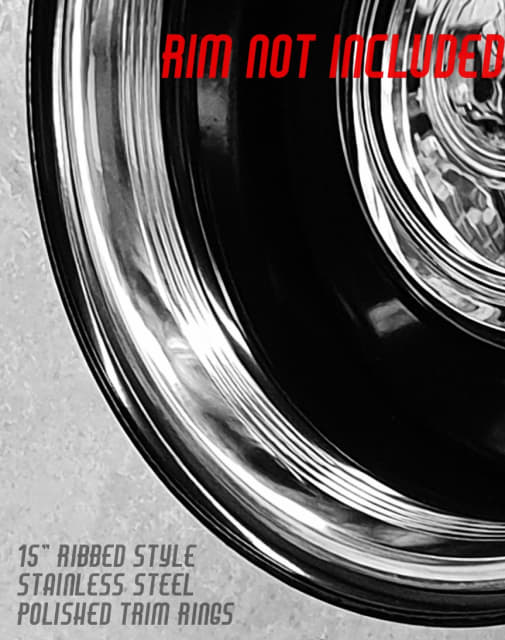 15" ANTIQUE RIBBED POLISHED STAINLESS STEEL TRIM RING