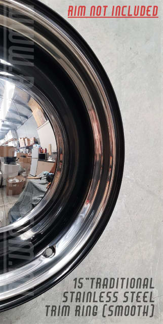 15" ANTIQUE SMOOTH POLISHED STAINLESS STEEL TRIM RING