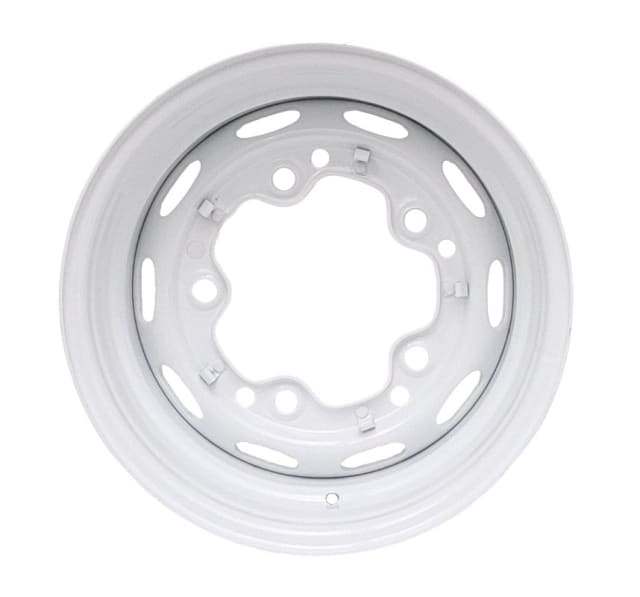 15X8 WHITE SMOOTHIE STEEL WHEEL 5-205 PCD. -18ET