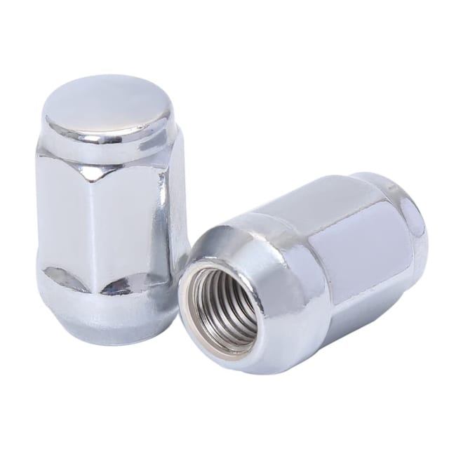 1/2" CHROME 35MM LONG ACORN WHEEL NUT 19MM HEX (60 DEGREE TAPER)