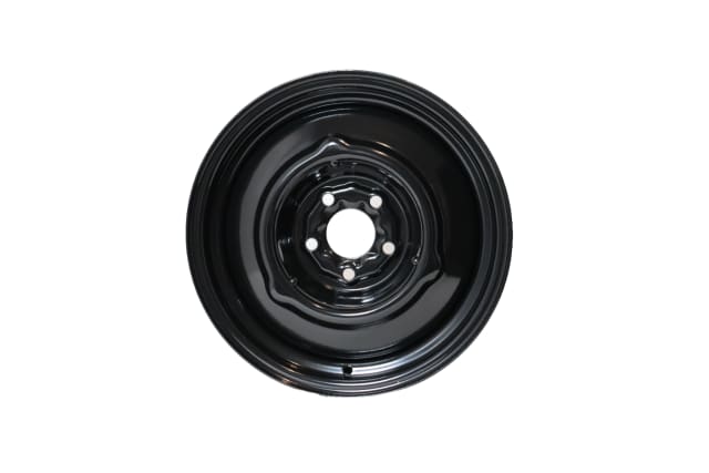 15X5 BLACK HG STYLE SMOOTH STEEL WHEEL 5-108 PCD. +6ET