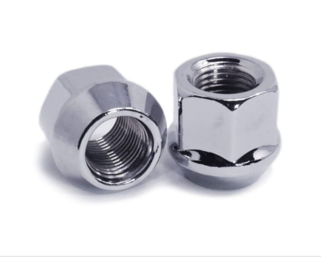1/2" CHROME 20MM LONG OPEN END WHEEL NUT 19MM HEX (60 DEGREE TAPER)