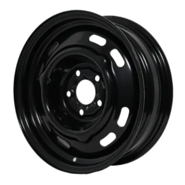 15X5 BLACK HK CUTOUT STYLE STEEL WHEEL 5-108 PCD. +15ET