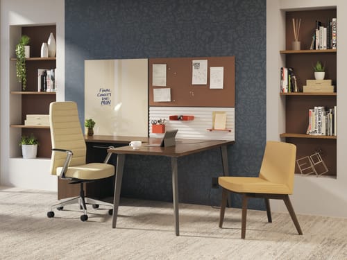 Flock and Cofi Seating with Voi Desking and Workwall.