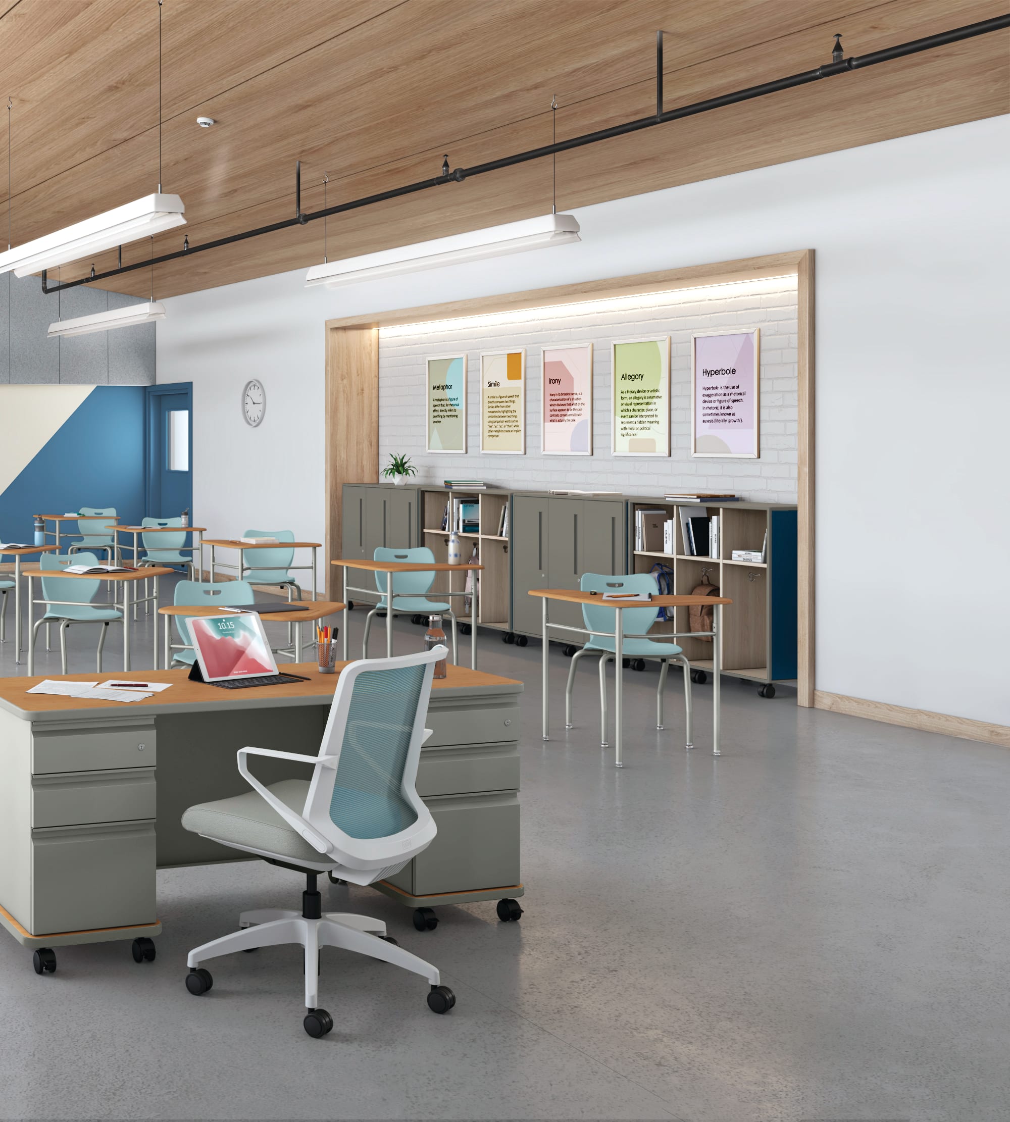 SmartLink Seating and Desking with Class-ifi Storage.