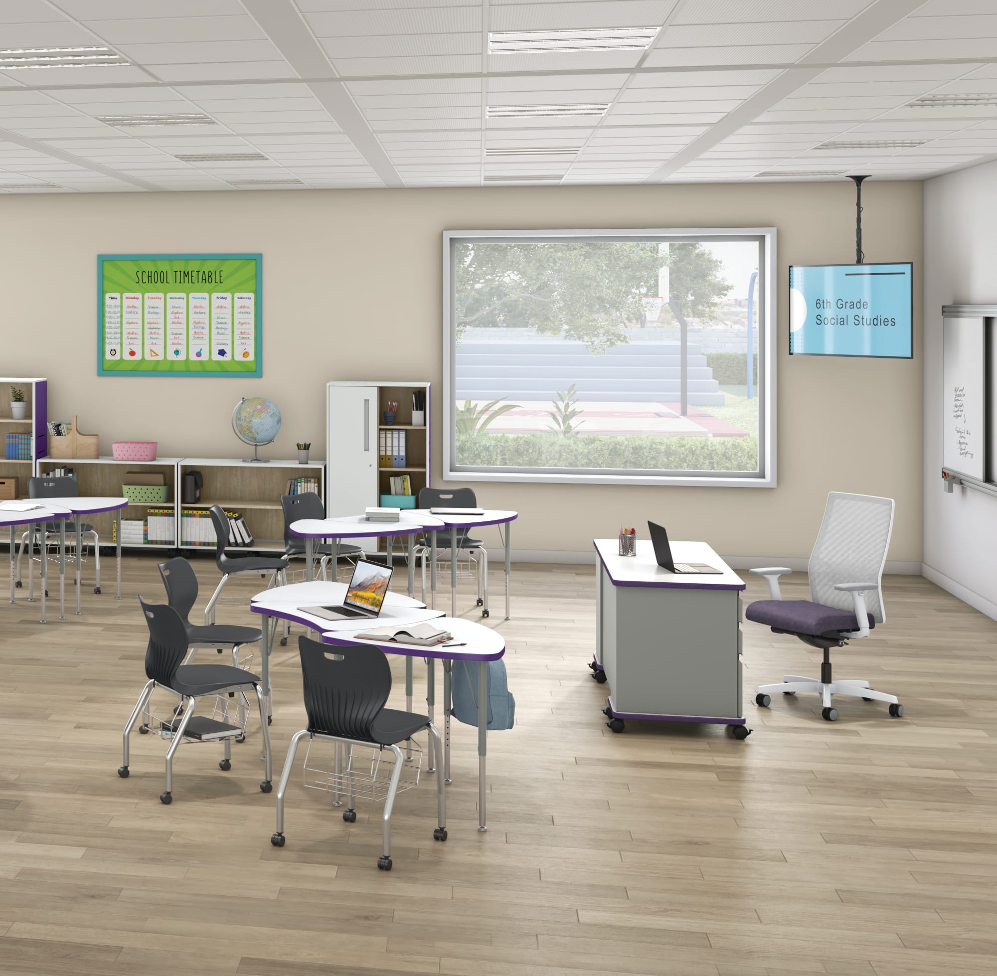 SmartLink and Build Desks with SmartLink Seating and Class-ifi Storage.