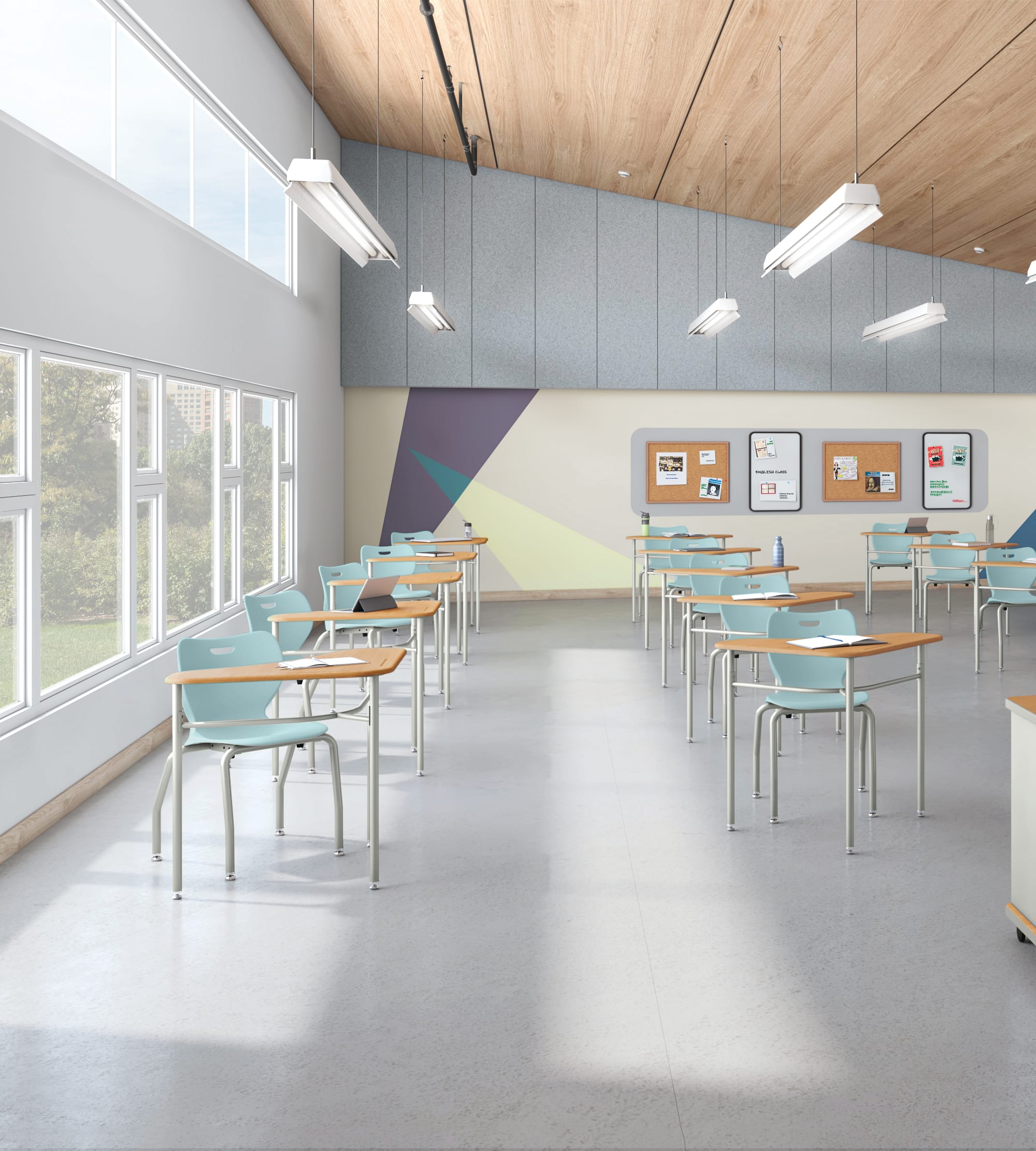 SmartLink Seating and Desking with Class-ifi Storage.