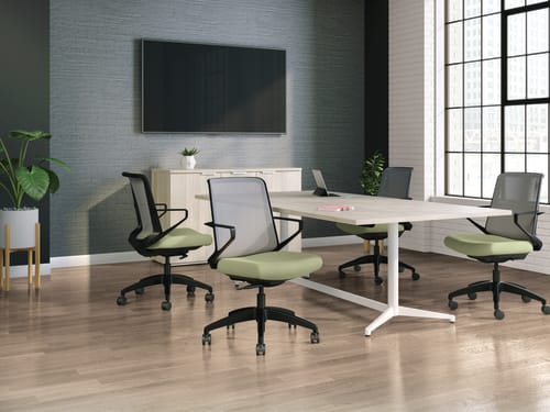 Cliq chairs with Preside conference table and credenza.