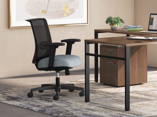 Mod desk and table with Convergence seating.