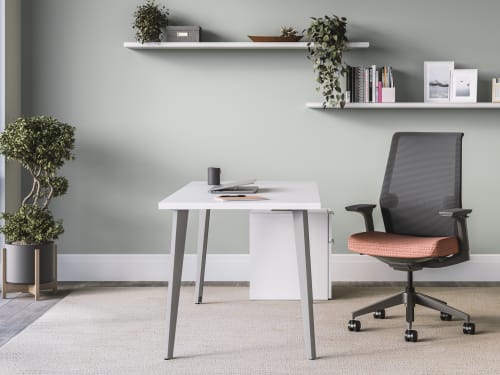 Cipher Task Chair with Voi Desk and Storage.