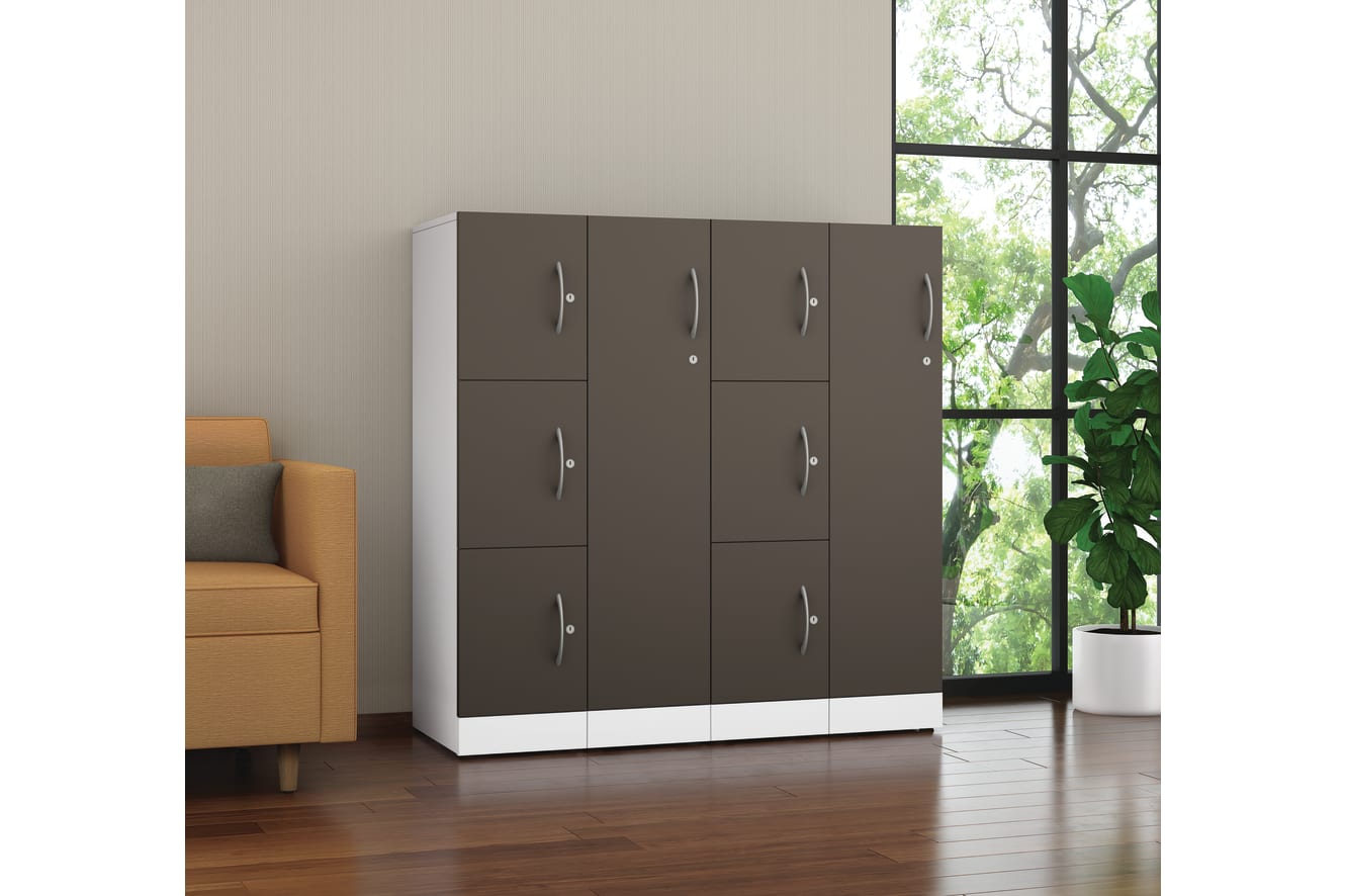 Contain Lockers with West Hill Single Lounge Chair.