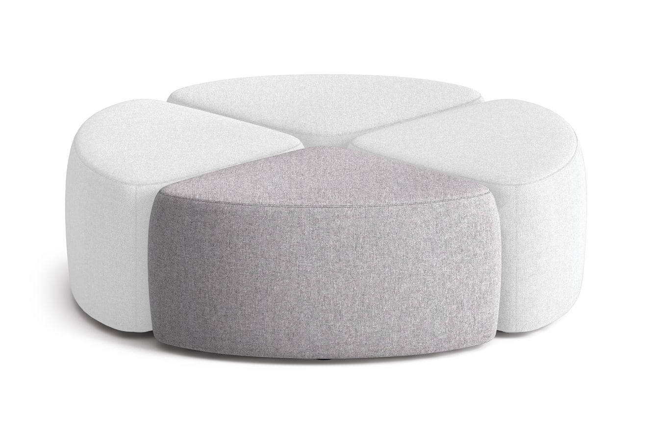 Four SoCo Quarter Circle Seats arranged to make a full circle.