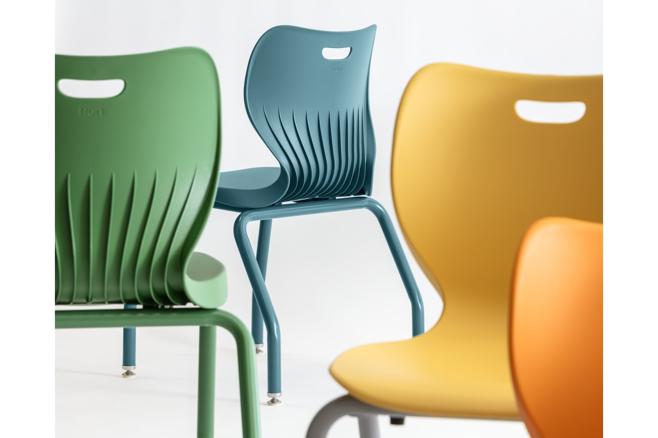 Family image of Smartlink chairs in various polyshell colors.