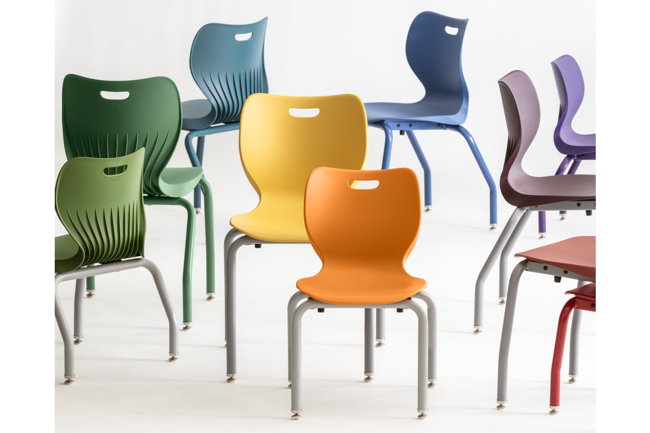 Family image of Smartlink chairs in various polyshell colors.