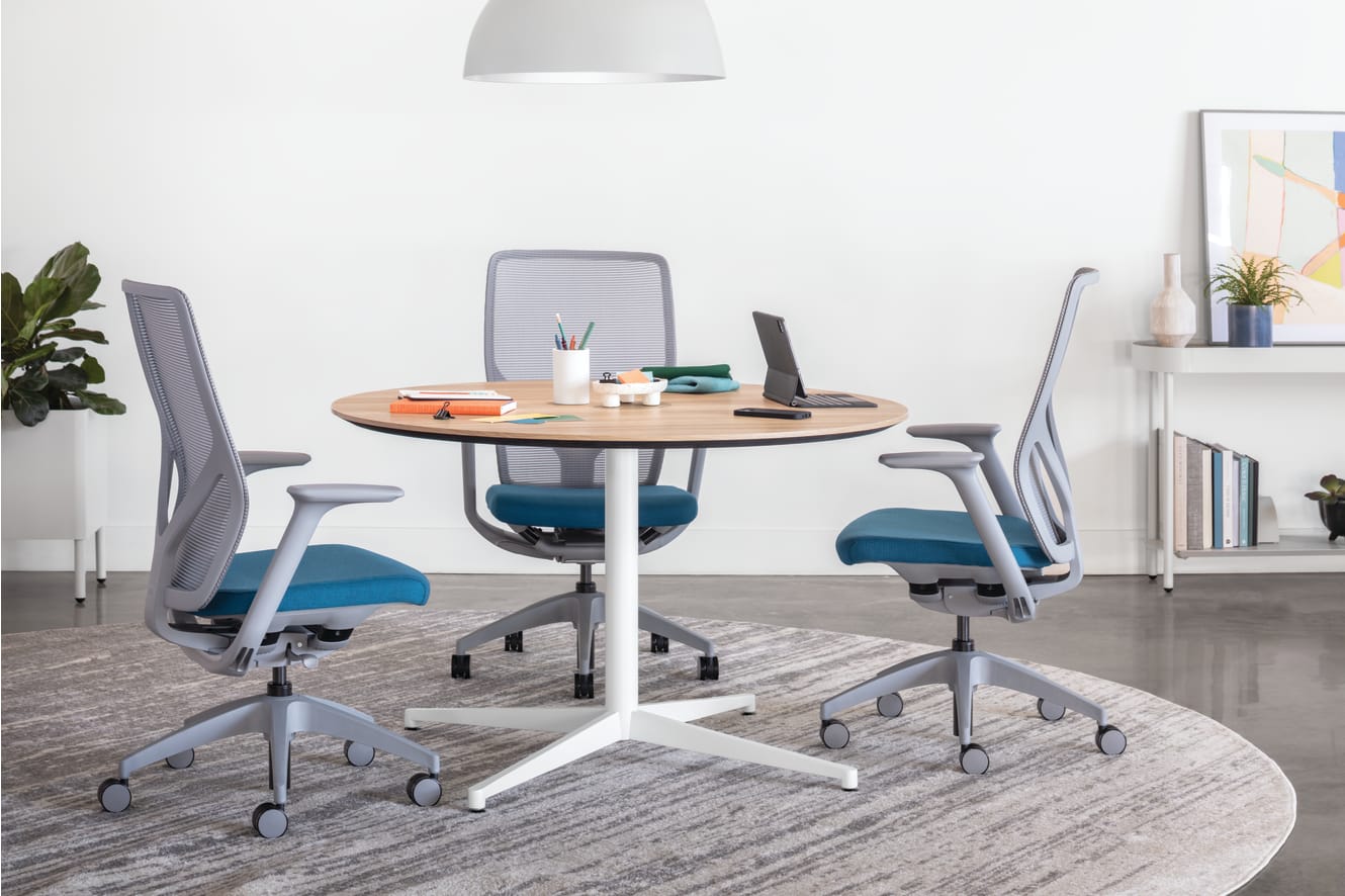Flexion Seating, Preside round conference table, Sculpt Table