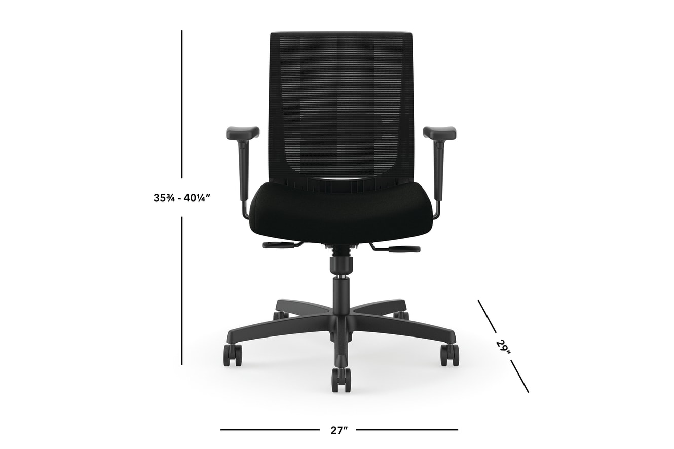 Convergence task chair in Black with Black mesh and frame