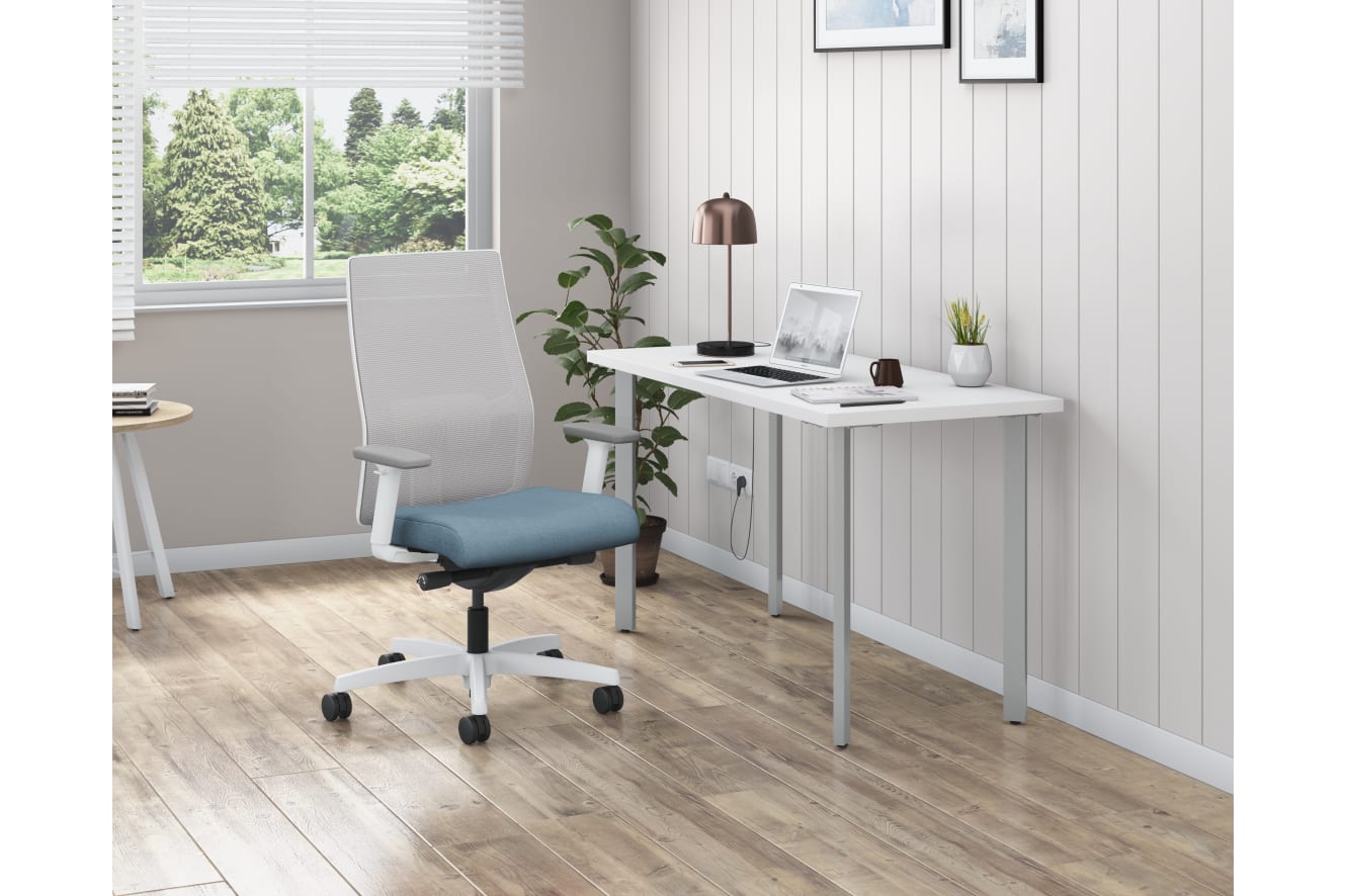 Ignition mesh task chair with Coze desk in home office