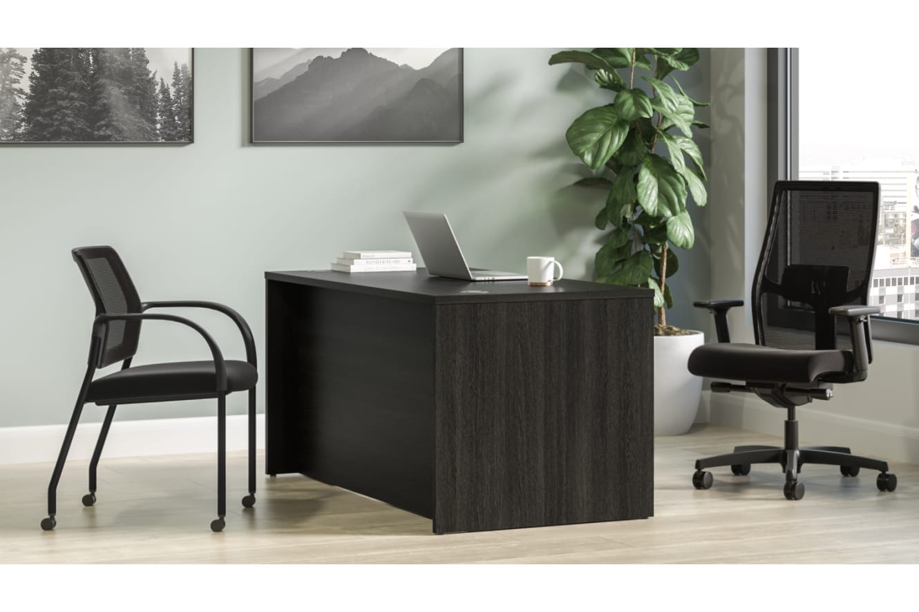 Mod desk in Slate Teak with Ignition seating