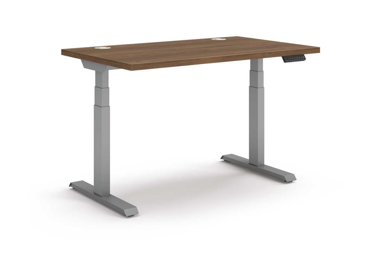 Coordinate Height Adjustable Table in Pinnacle Top and Silver Base