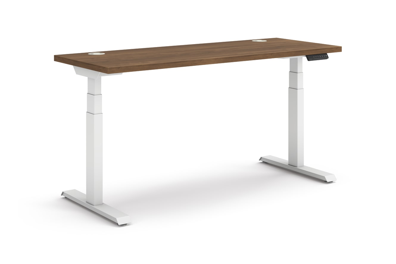 Coordinate Height Adjustable Table in Pinnacle Top and White Base