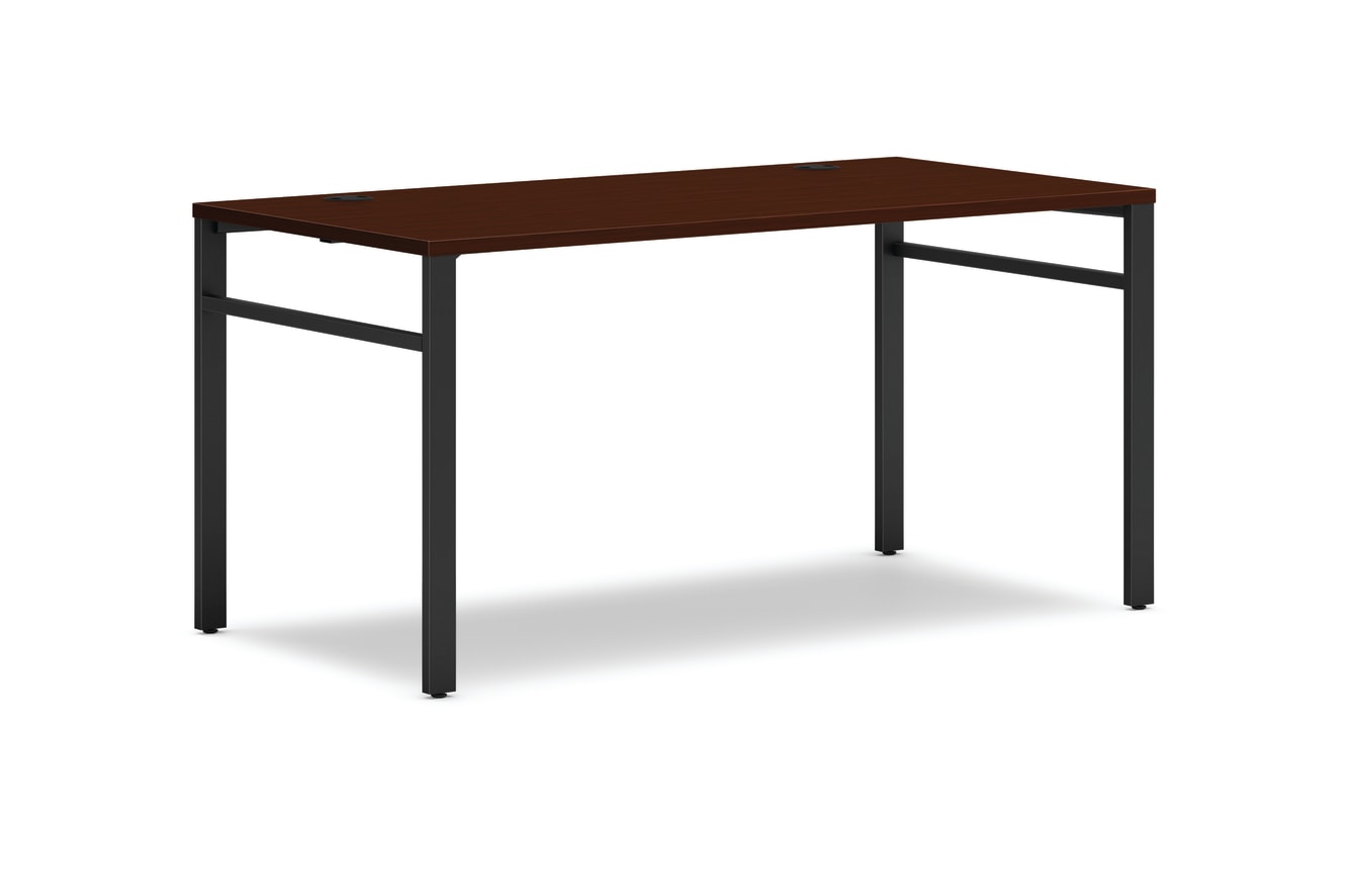 Mod table desk in Traditional Mahogany with Black u-legs