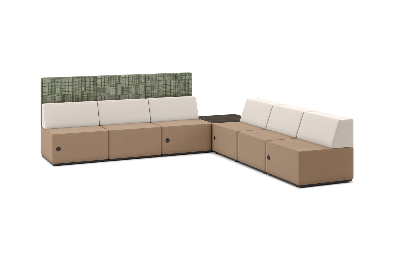 Tangram L-shaped vignette with Bisto High Back.