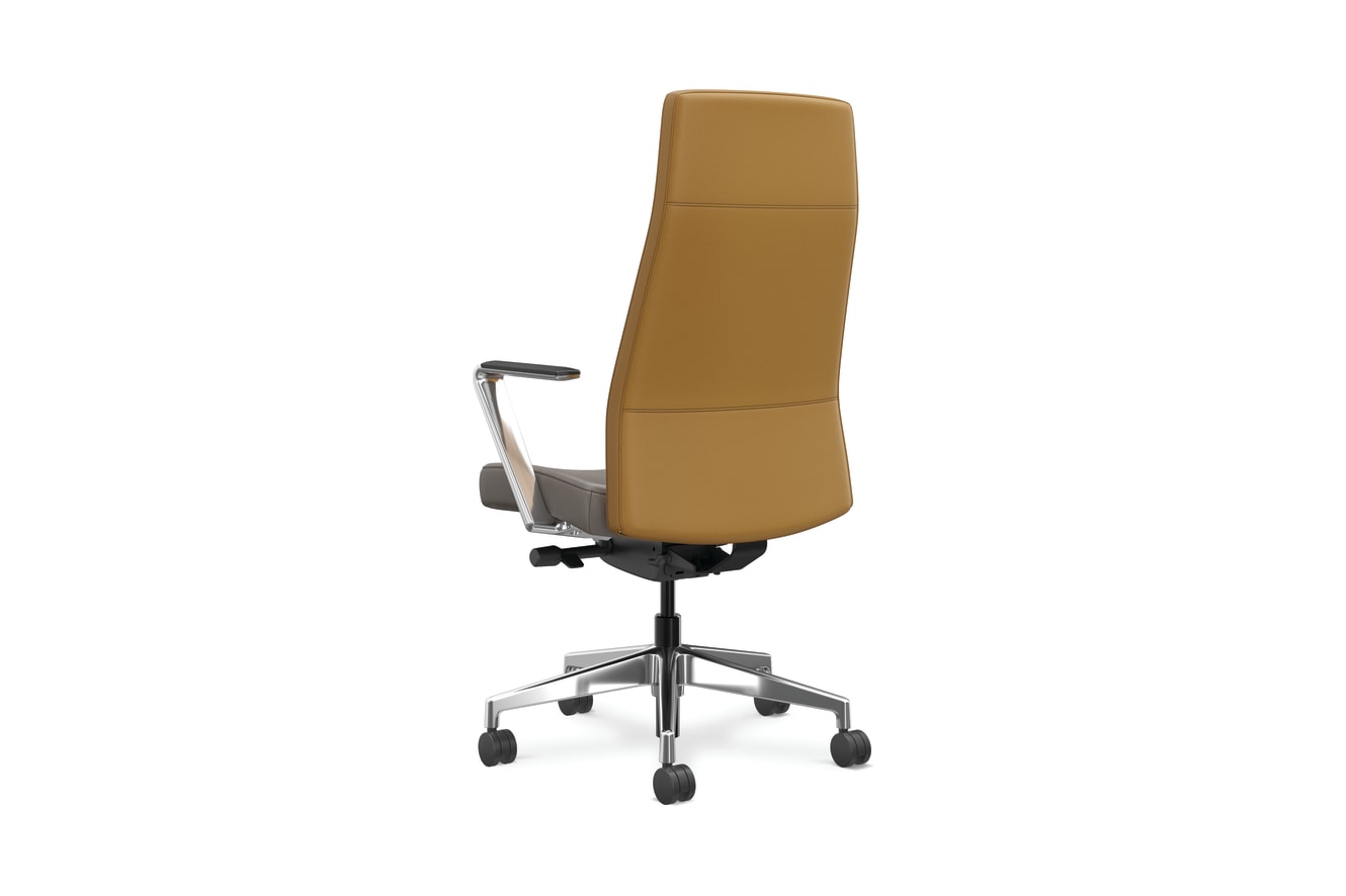 Cofi executive high-bacl chair with quilt stitch shown in leather
