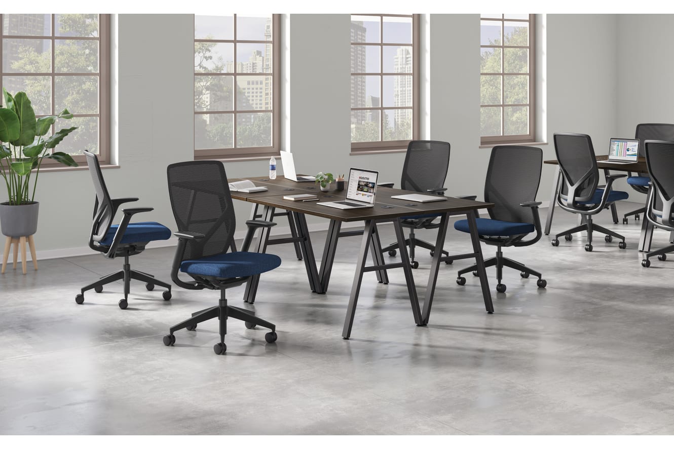Mod Worksurface and A-leg with Flexion task chair