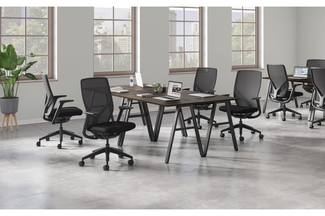 Mod Worksurface and A-leg with Flexion task chair